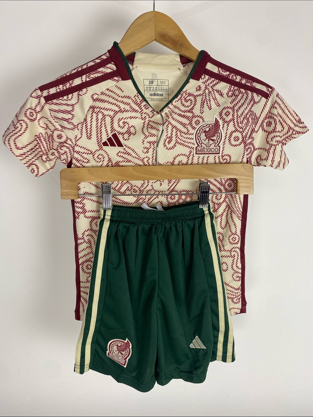Kids Mexico 22/24 Away  Jersey And Shorts Kit Set Size 20 NWT